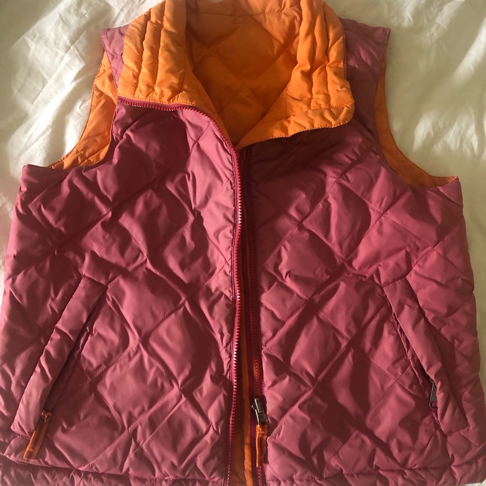 Coldwater Creek Pink and orange reversible Quilted Vest